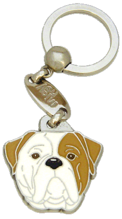Buldogue-americano olho marrom - pet ID tag, dog ID tags, pet tags, personalized pet tags MjavHov - engraved pet tags online